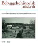 Bebyggelsehistorisk tidskrift nr 19 1990