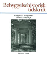 Bebyggelsehistorisk tidskrift nr 31-32 1996