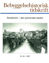 Bebyggelsehistorisk tidskrift nr 34 1997