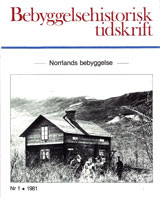 Bebyggelsehistorisk tidskrift nr 1 1981