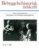 Bebyggelsehistorisk tidskrift nr 16 1988