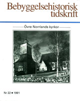 Bebyggelsehistorisk tidskrift  nr 22 1991