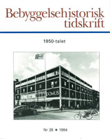 Bebyggelsehistorisk tidskrift nr 28 1994