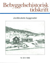 Bebyggelsehistorisk tidskrift nr 29 1995